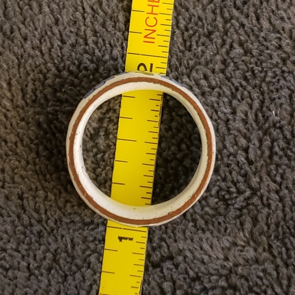 Sweet Vintage Enamel Painted Ring Size 5.5 Signed - Picture 7 of 7